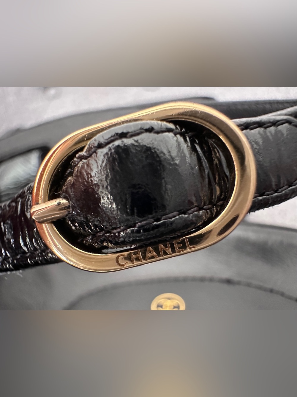 NEW BLAZY Chanel 2026 large CC LOGO BLACK LEATHER DADS SANDALS SIZE 38.5C - Picture 10 of 16